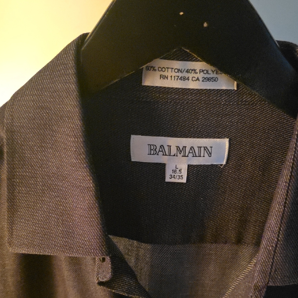 Balmain Men's Charcoal Gray Shirt